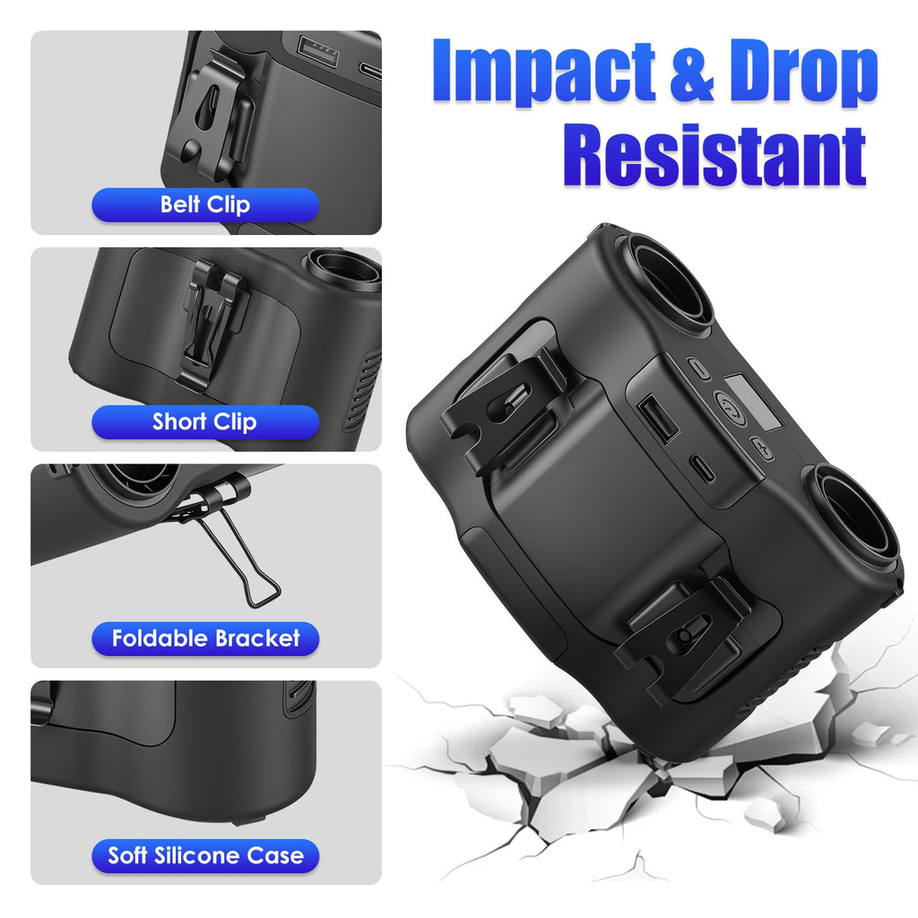 16000mAh 4-in-1 Dual Turbine Waist Clip Fan Wearable Personal Fan Hands Free with 5 Speeds