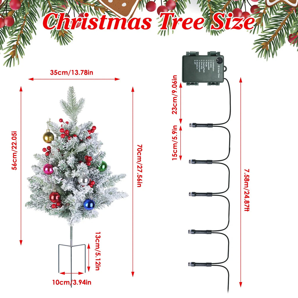 Tree de Noël artificiel - 50 lumières LED chaudes avec 8 modes d'éclairage