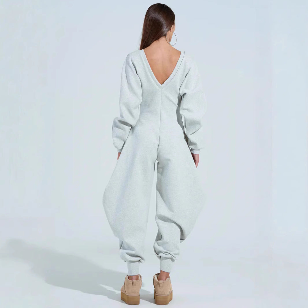Sexy Bodycon à manches longues avec un col en V serré