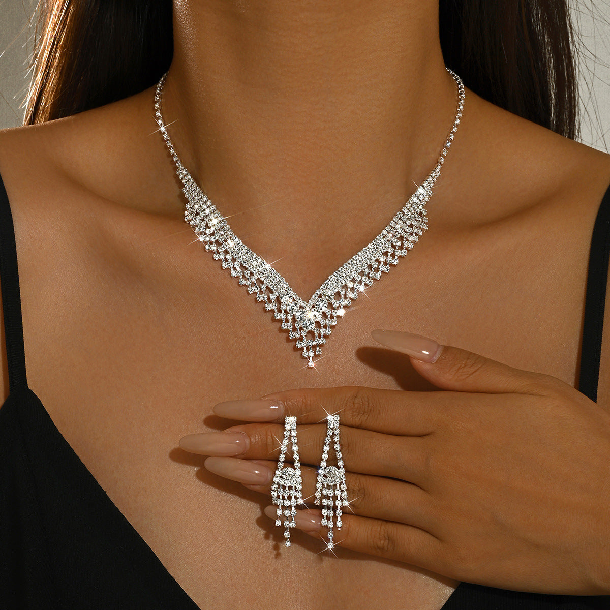 Femmes Glamour Mariage 2 Pcs Ensemble de Strass