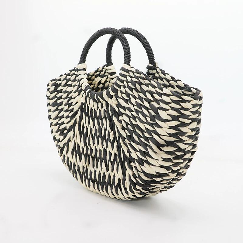 Sac à bandoulière tissé à la main avec double paille
