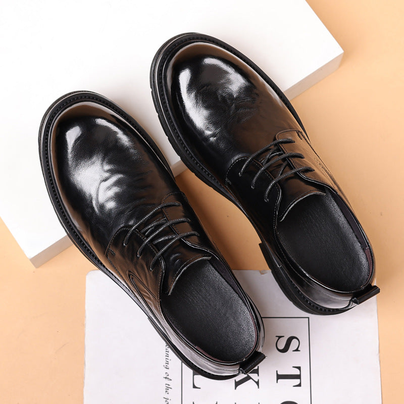 Chaussures en cuir pour hommes Cuir véritable Casual Business formel respirant avec des semelles épaisses