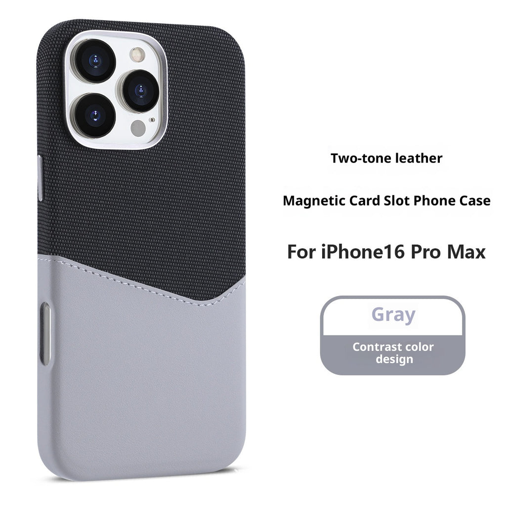 Convient pour 17promax cas de téléphone modèle de tissu de couture couleur cuir aspiration magnétique