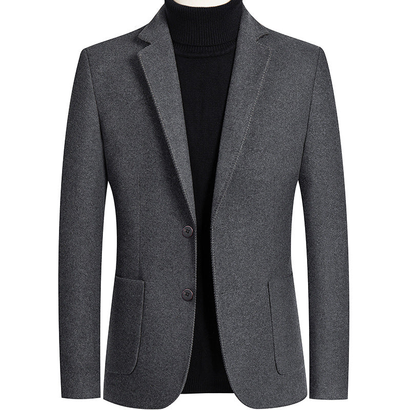 Automne et hiver Couleur solide Laine courte Woolen costume homme