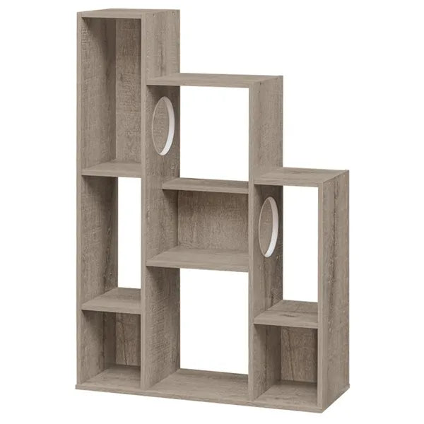 Cabinet de bibliothèque de chat (Chêne gris)