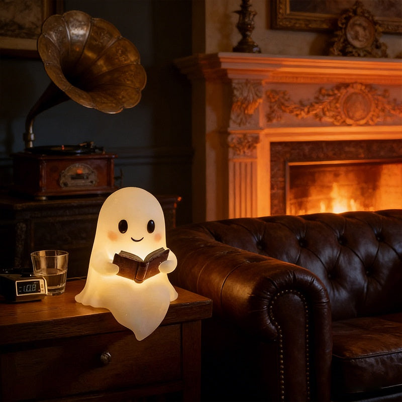 Halloween Ghost Reading Livre Statue Ornament Resin Craft Décoration Maison