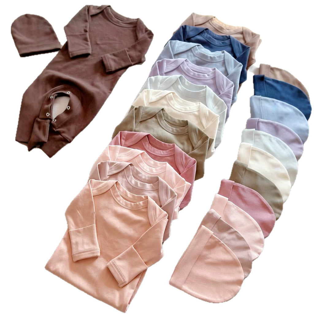 Hiver bébé couleur solide combinaison de saut manches longues nouveau-né sac veste de pet