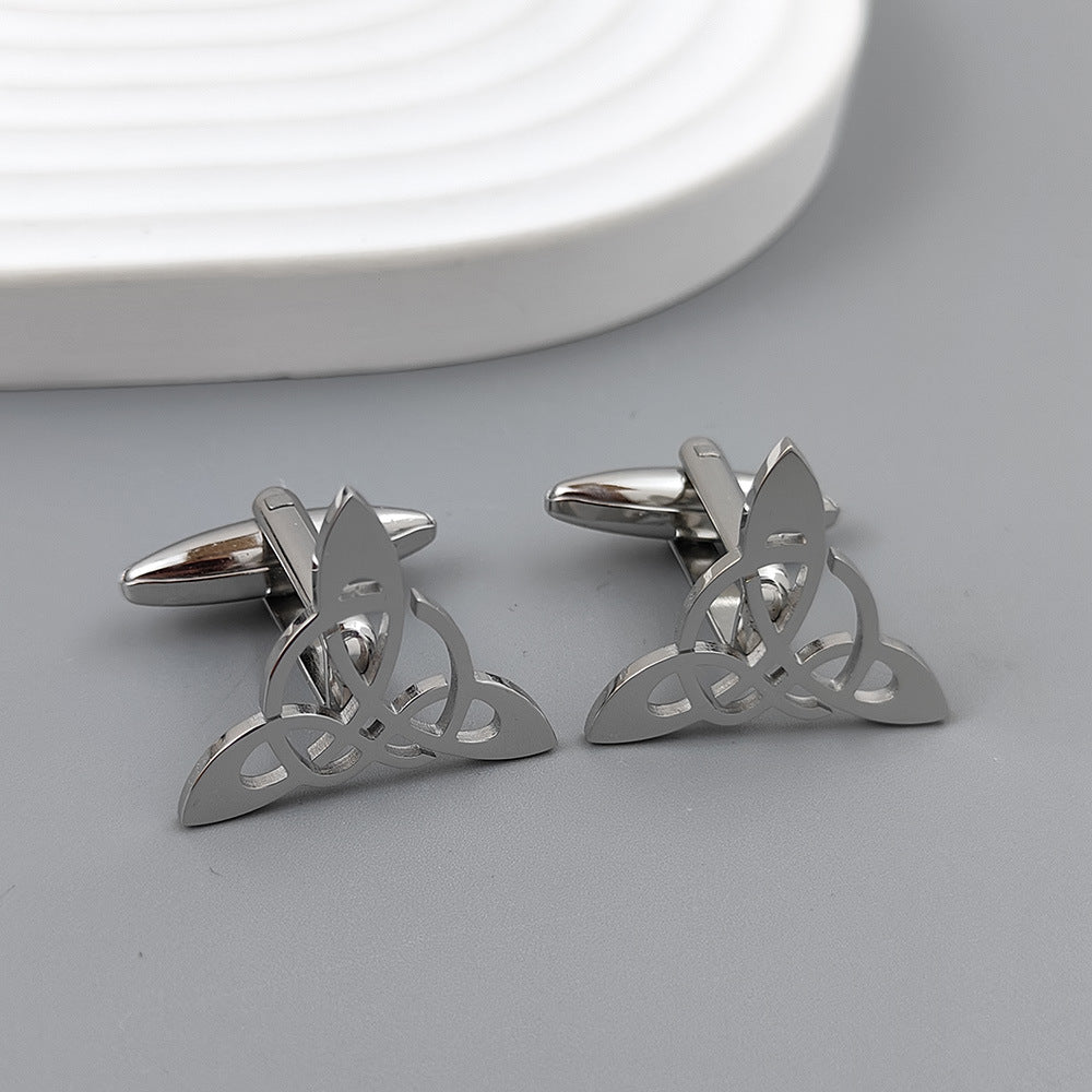 Triangle géométrique Triangle symmétrique Mensual Hollow Cufflinks