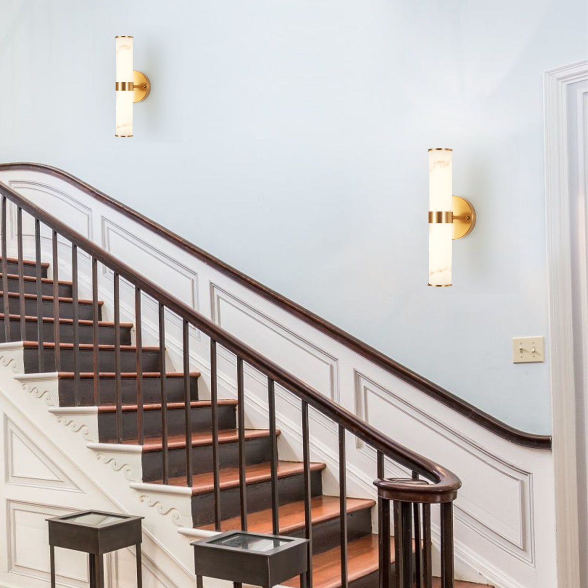 Elegant gold resin wall sconce