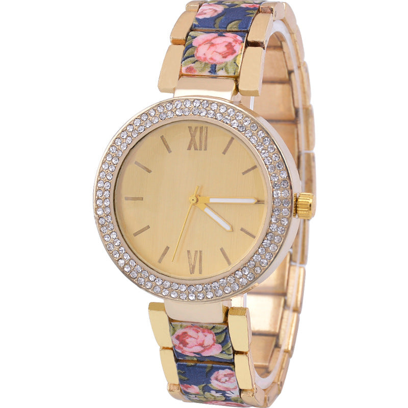 Fashion Printing Steel Watch Femmes