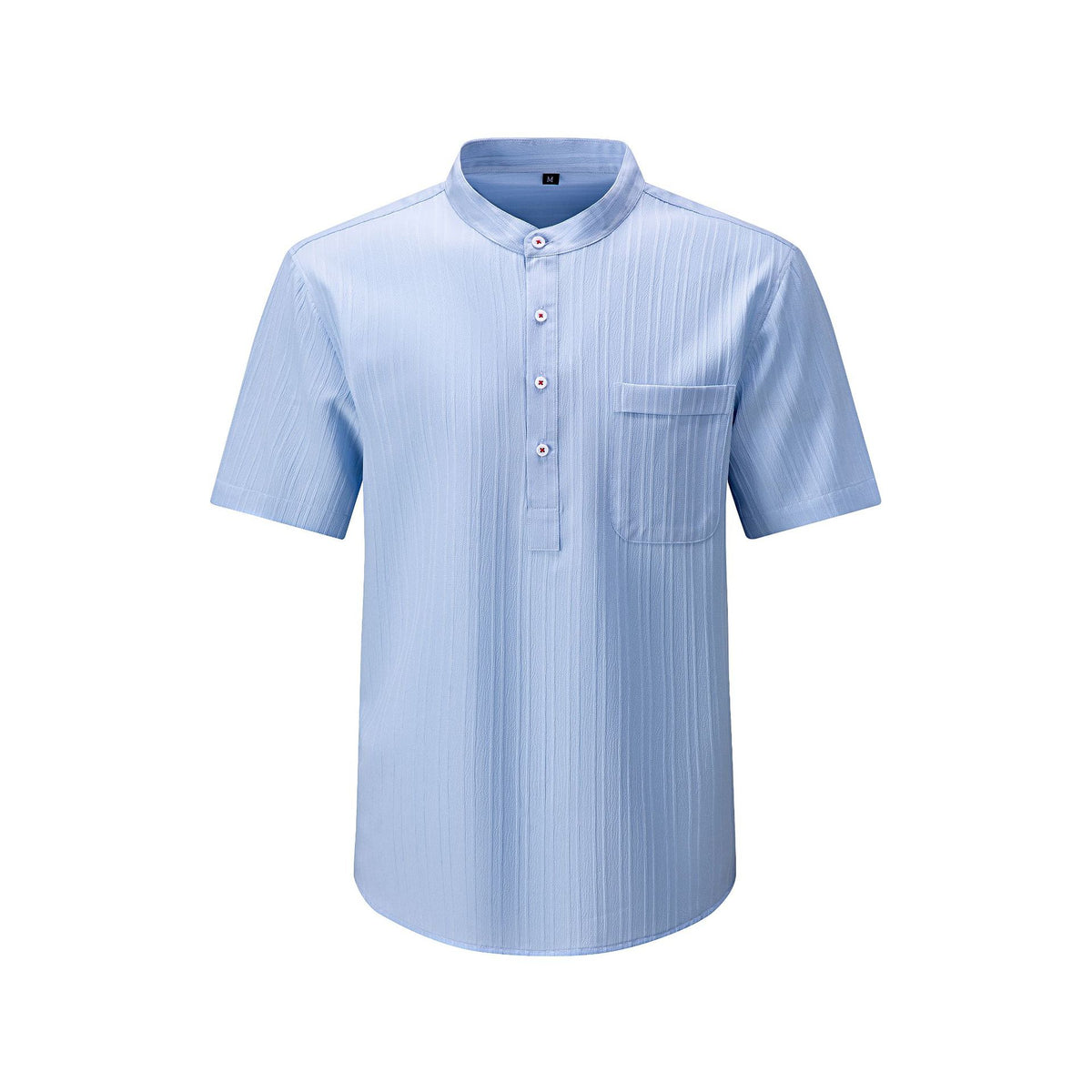 Jiana Été Chemise Homme à manches courtes avec Henry Collar