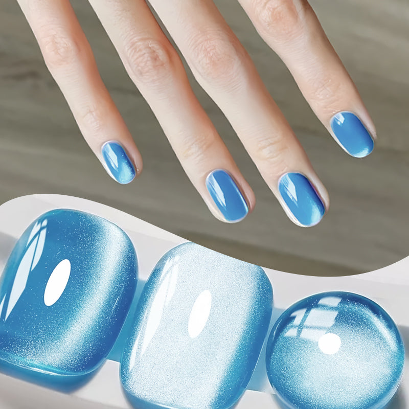 MS RAINBOW AURORA CAT EYE GEL 01 12ML bleu lac Shimmer cristal Chat oeil UV gel de ongles facile M