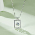 S925 Argent Sterling 0.5ct Rectangle Collier de Moissanite 45cm Plaqué Platine Bord de Pave