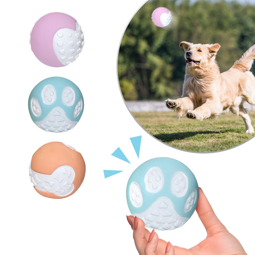 12 PCS Jouet de chien non toxique Balle en caoutchouc dur Balle de nettoyage solide de dents durables pour chécher et bonjour