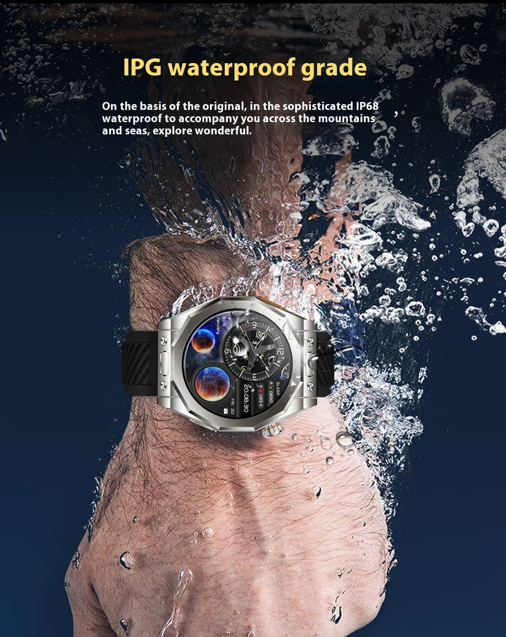 Taux réel de montre intelligente NFC Bracelet de sport de qualité trois bracelets