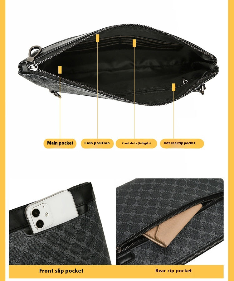 Sac en cuir retro de mode noir pour hommes