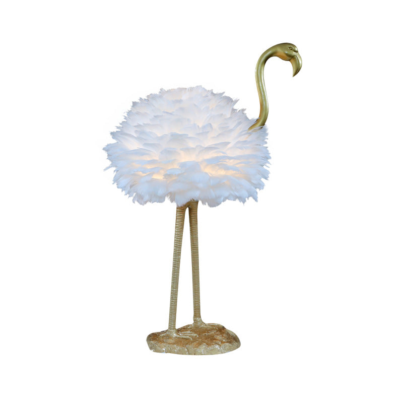 Lampe de table à plumes nordique