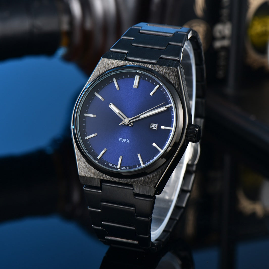 Simple, élégant, et élégant quartz hommes montre avec la bande d'acier