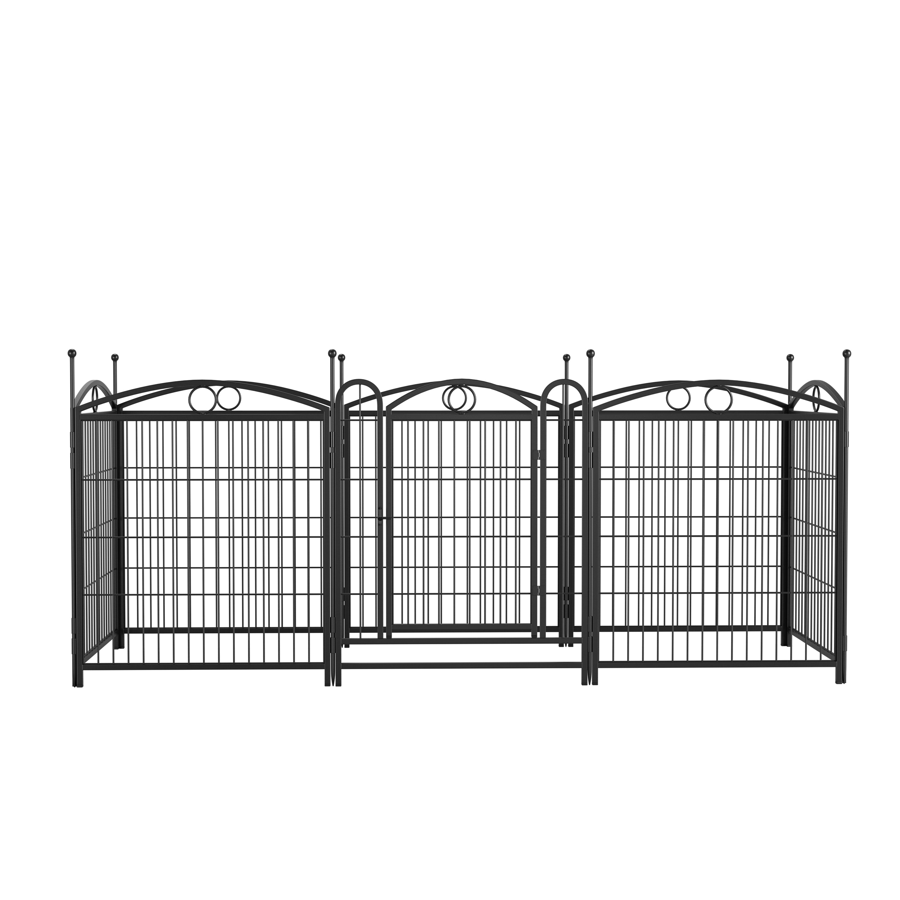Dog Playpen Intérieur 32 pouces 8 panneaux Metal Dog Pen Pet Dog Fence Outdoor Exercise Pen avec
