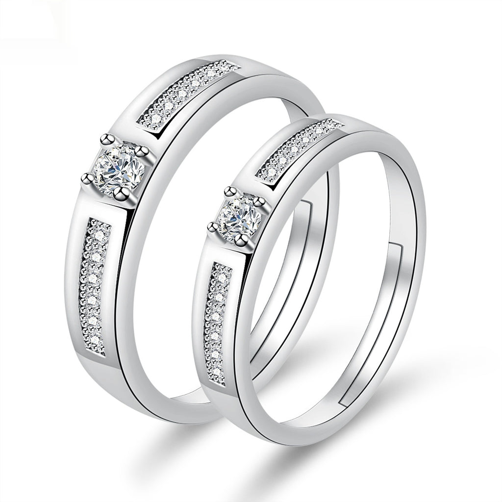 Moissanite Engagement Couple Anneaux Couple