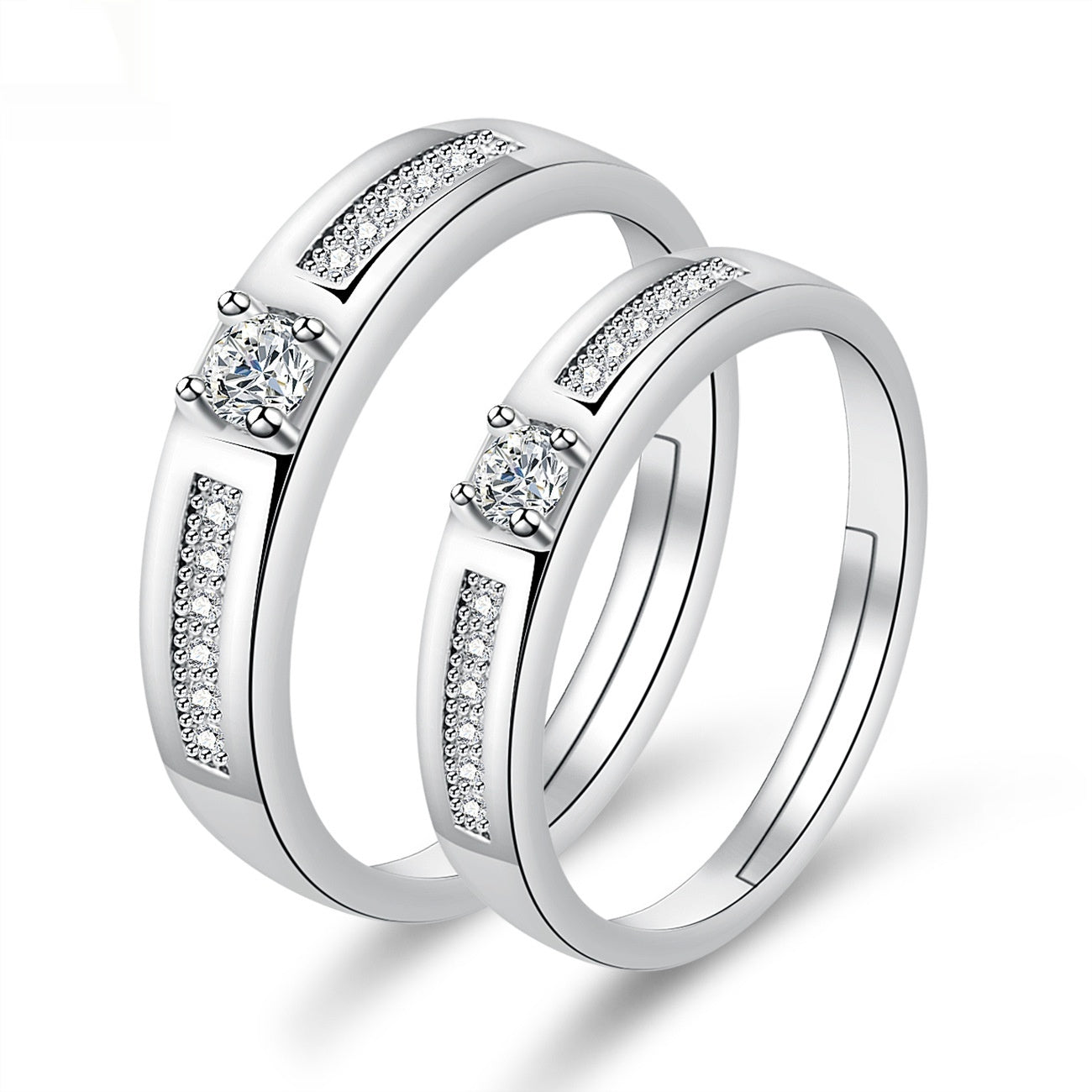 Moissanite Engagement Couple Anneaux Couple