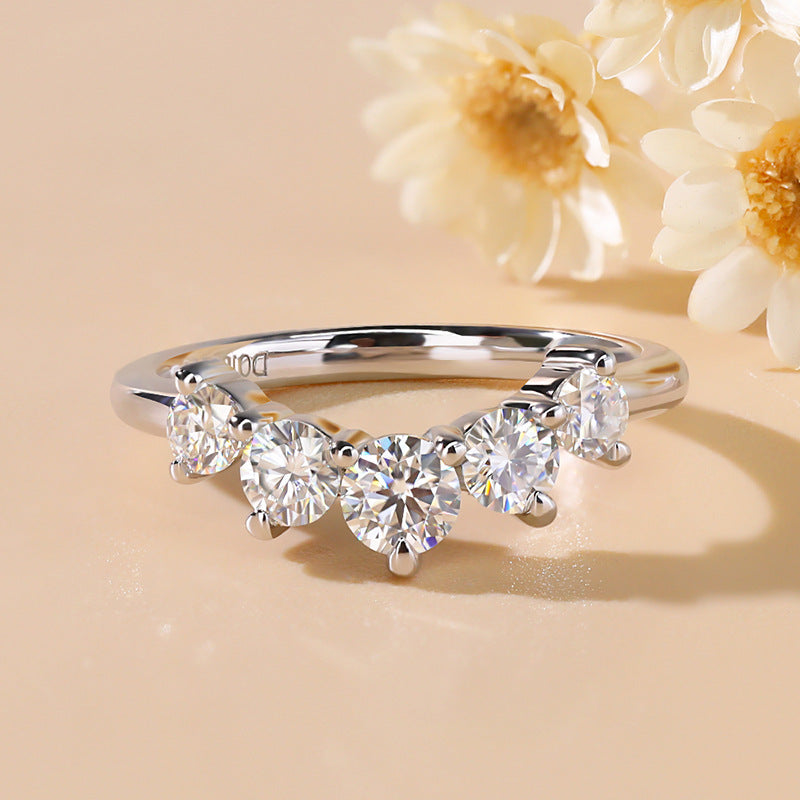 925 Anneau de Moissanite en Argent Sterling pour femmes
