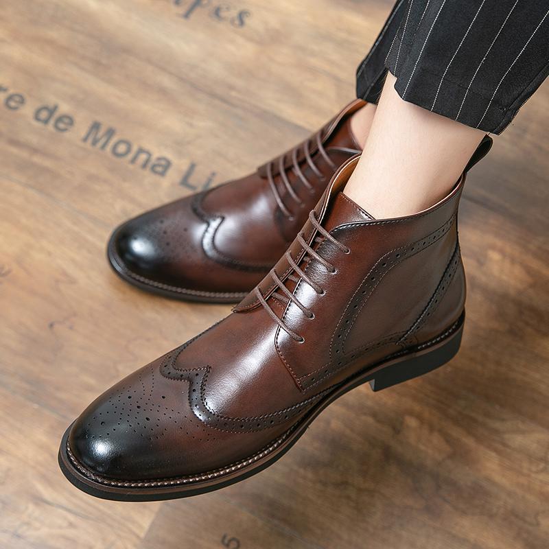 Bottes d'hiver en caoutchouc brun homme
