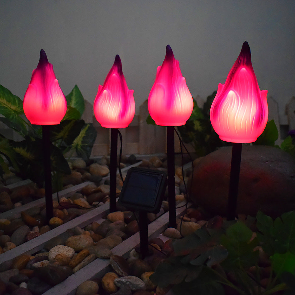Décoration de cour pour lampe à flamme solaire de simulation