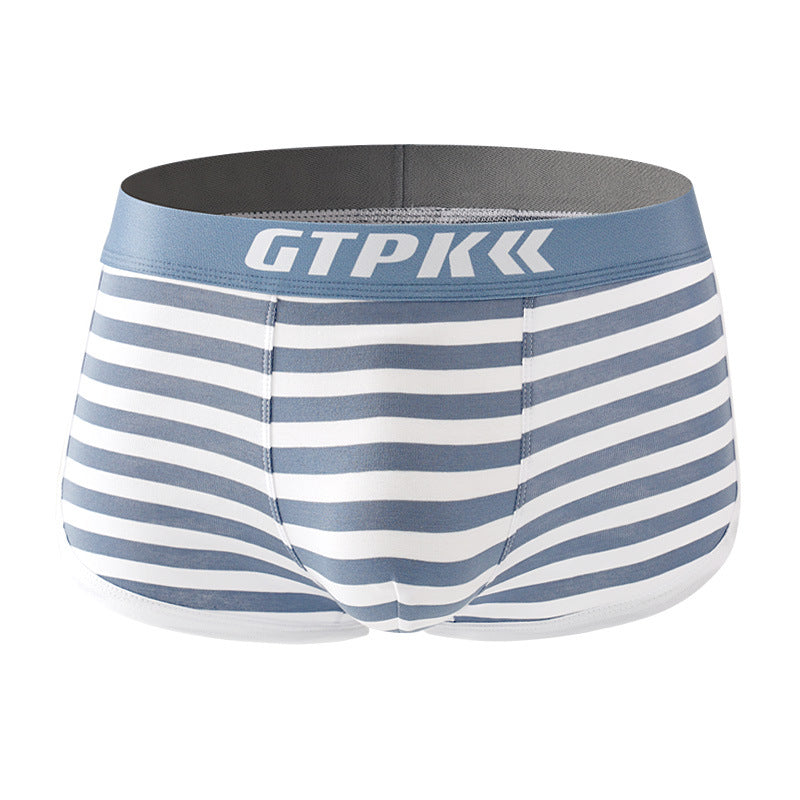 Sous-vêtements rayés Mid Mid-waist Breathable Cotton Boxer