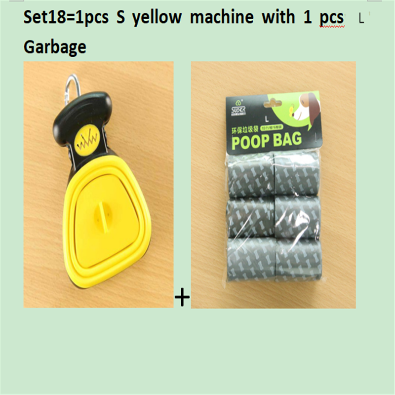 Chien Pet Travel Pooper pliable Scooper avec 1 rouleau de sacs décomposables Poop Scoop Clean Pick