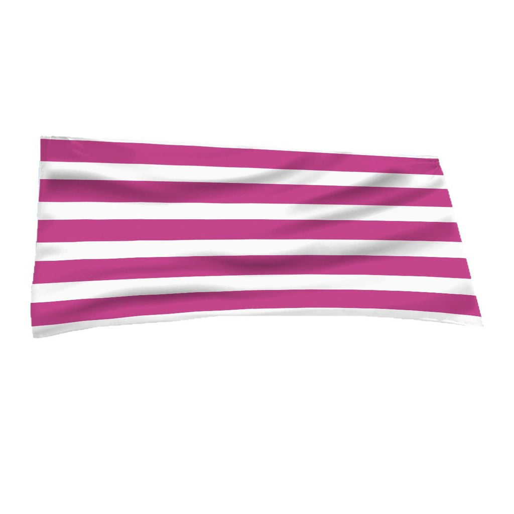 Velours à face unique Personnalisé modèle rayé Serviette de bain de plage Microfibre