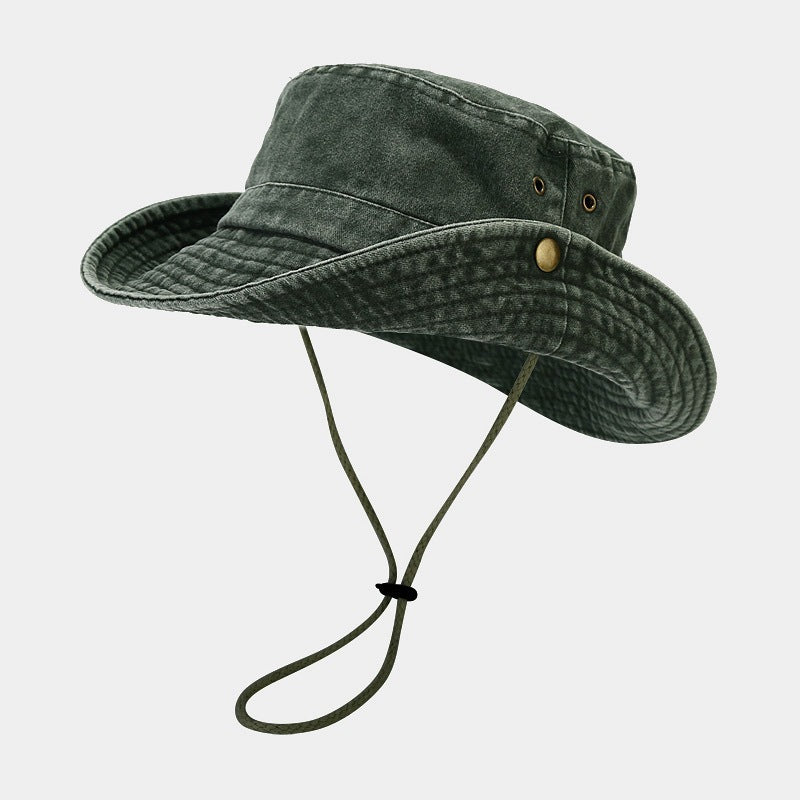 Printemps et été Patchwork Big Brim Lavé Old Fishing Alpine Cap