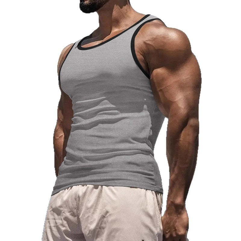 Veste de couche de réservoir de fitness de style américain pour hommes