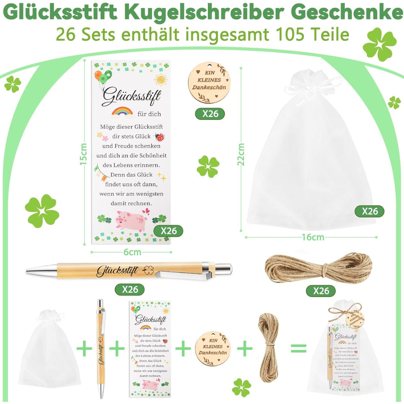 Set cadeau de 26 pièces d'adieu avec un stylo