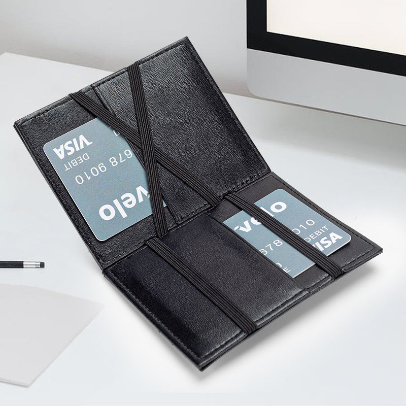 Porte-cartes en cuir véritable de grande capacité
