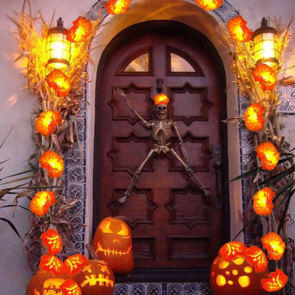 Chaîne d'éclairage Halloween LED Français Marigold Lilac Day Of The Dead Décoration Petite Couleur