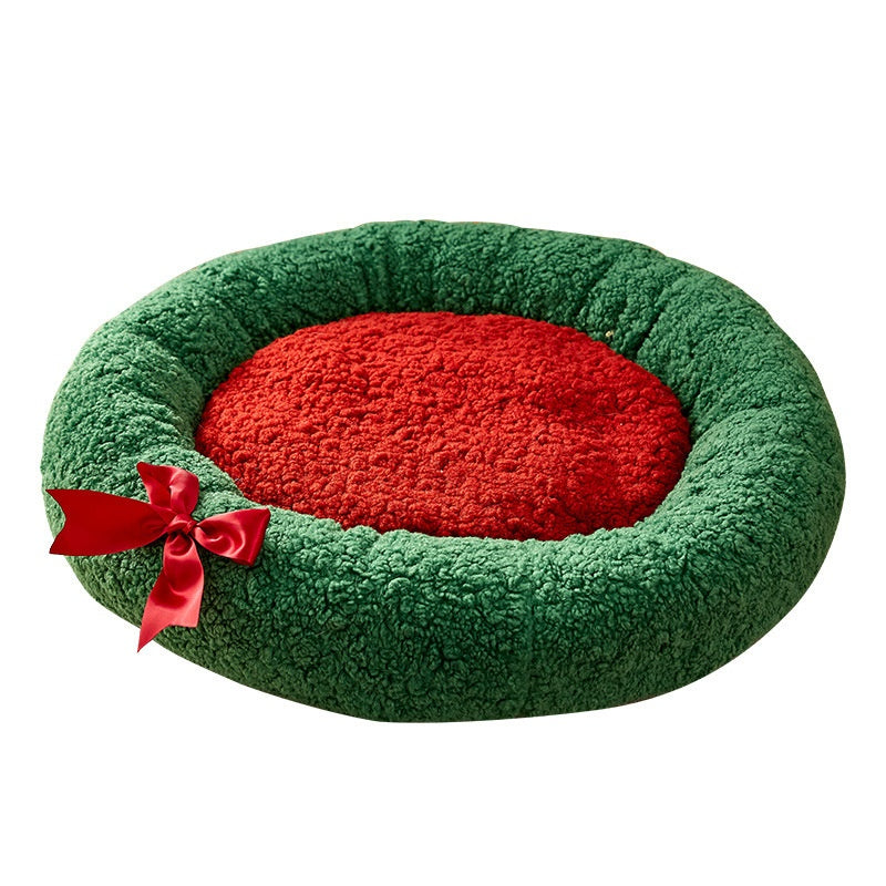 Warm and Thick Winter Christmas Cat Bed