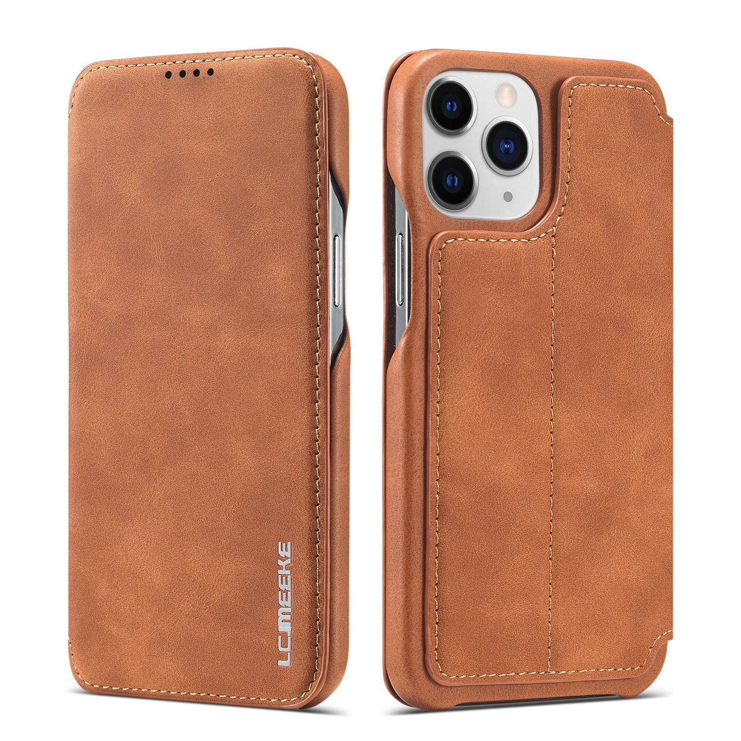Minimalist Solid Color Flip style boîtier en cuir de téléphone