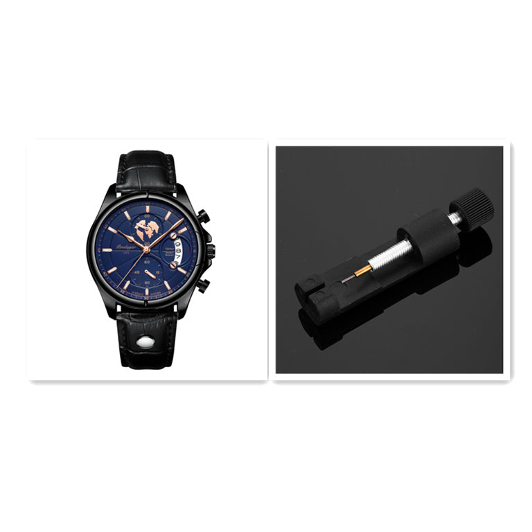 Montre à quartz multifonctionnelle à l'épreuve de l'eau pour hommes