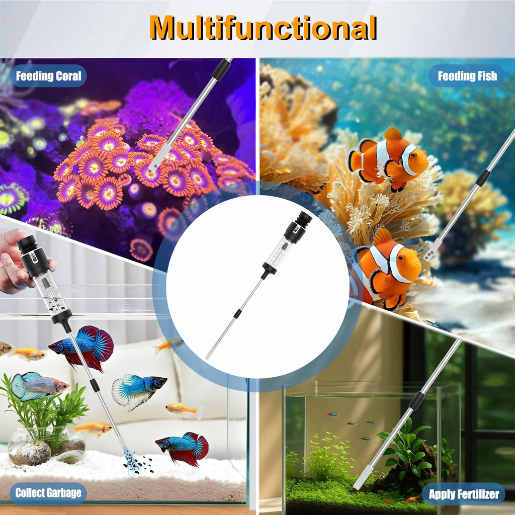 Sans souci Aquarium de poisson Siphon mis à niveau Turquie Baster Fish Poops Collector Tube d'alimentation pour