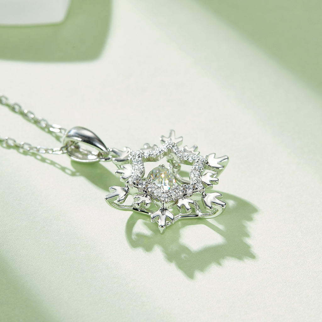 S925 Argent Sterling 0.5ct D Couleur VVS1 Moissanite Lac de neige Collier 45cm Platine plaqué