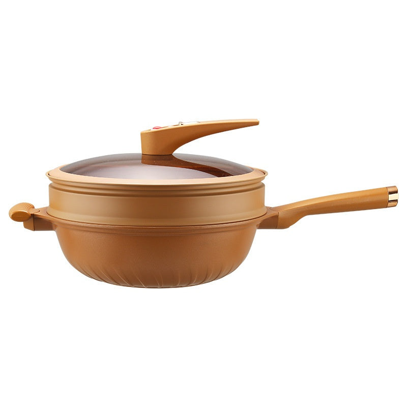Argile de poterie Micro pression Titanium Wok Friing Non-stick Pan Revêtement ménager