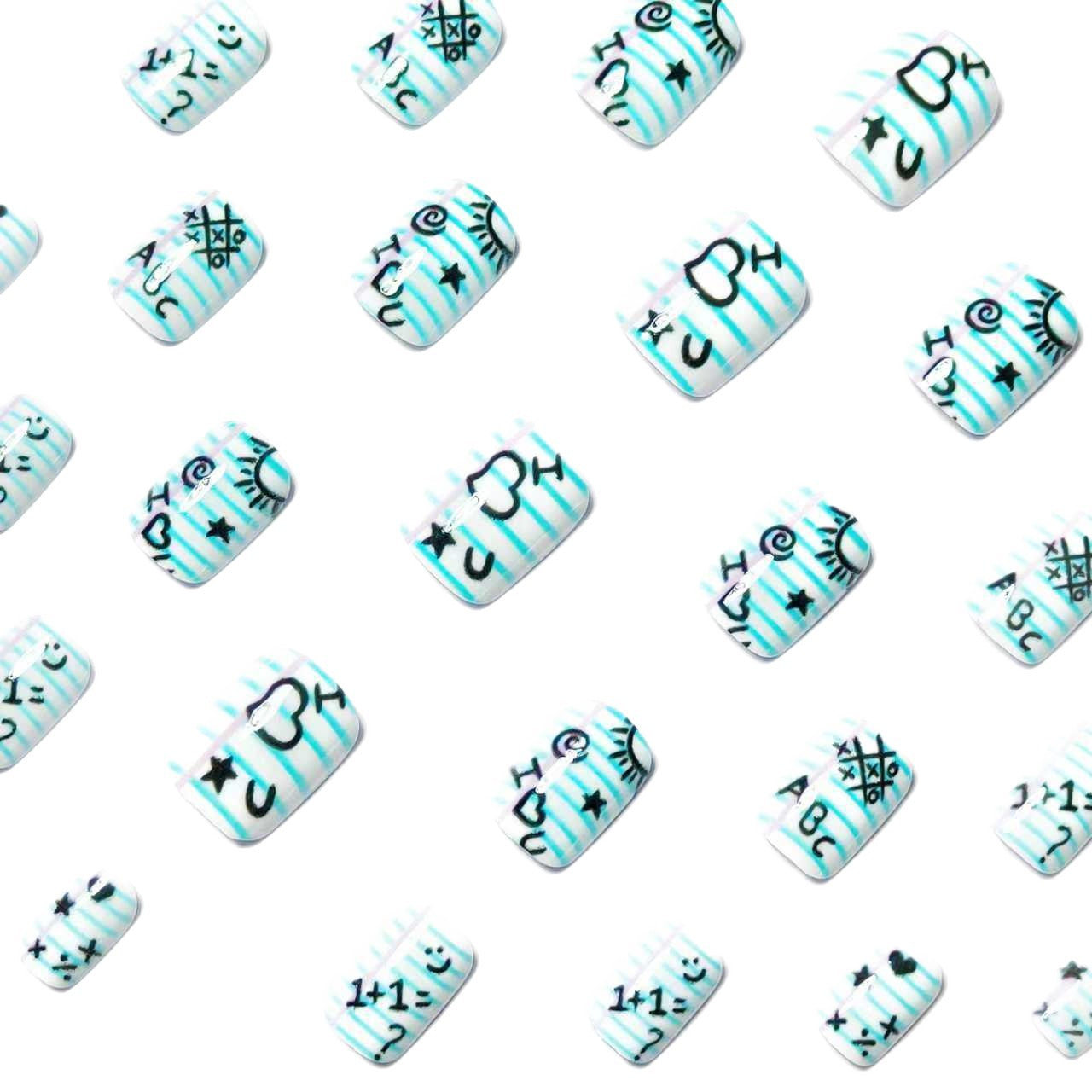 Stickers Re-to-School Saison Colorée et Fun Nail Art Removable Nail