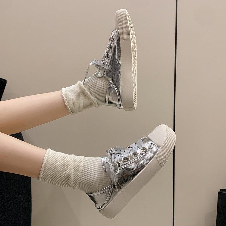 Les femmes Split orteil sans dos Mule Sneakers Polka Dot Ribbon Bow Dentelle Faux Cuir Bas haut