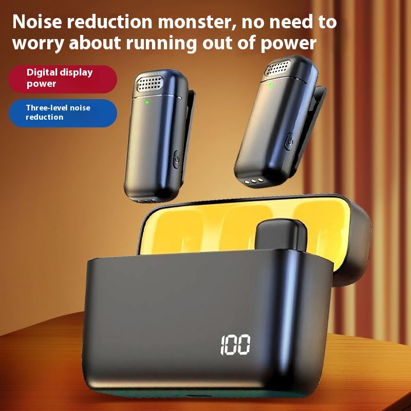 Microphone à clip sans fil avec charge d'enregistrement