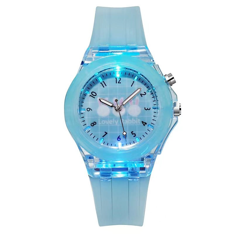 Montre modèle de fruits lumineux pour enfants en silicone caricature