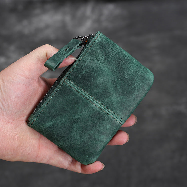 Rétro homme Crazy Horse Cuir Pièce Purse