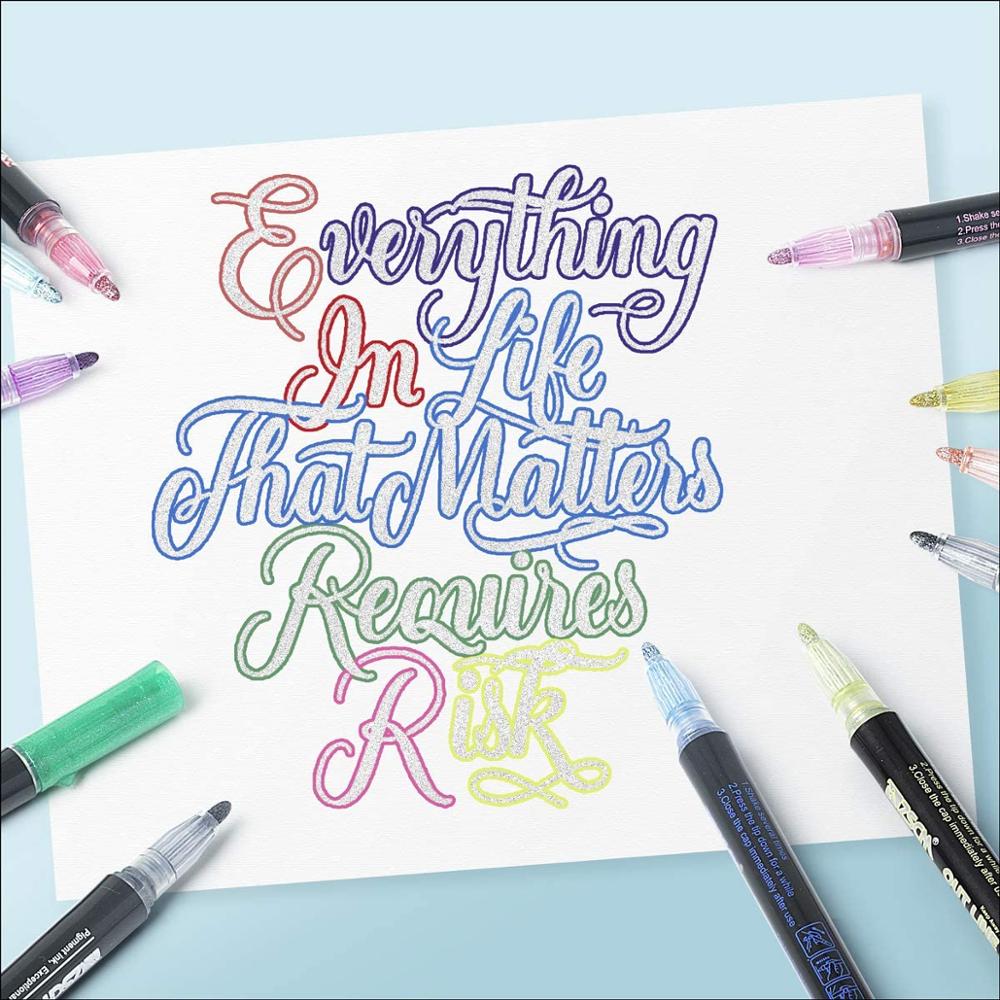 Couleur Double ligne signature surligneur stylo et dessin