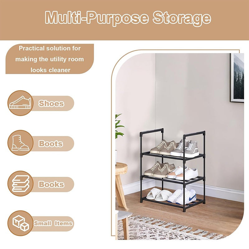 Rack de chaussures 3 Tier Rangement extensible Organisateur Salle Hallway Tidy Space Saver UK