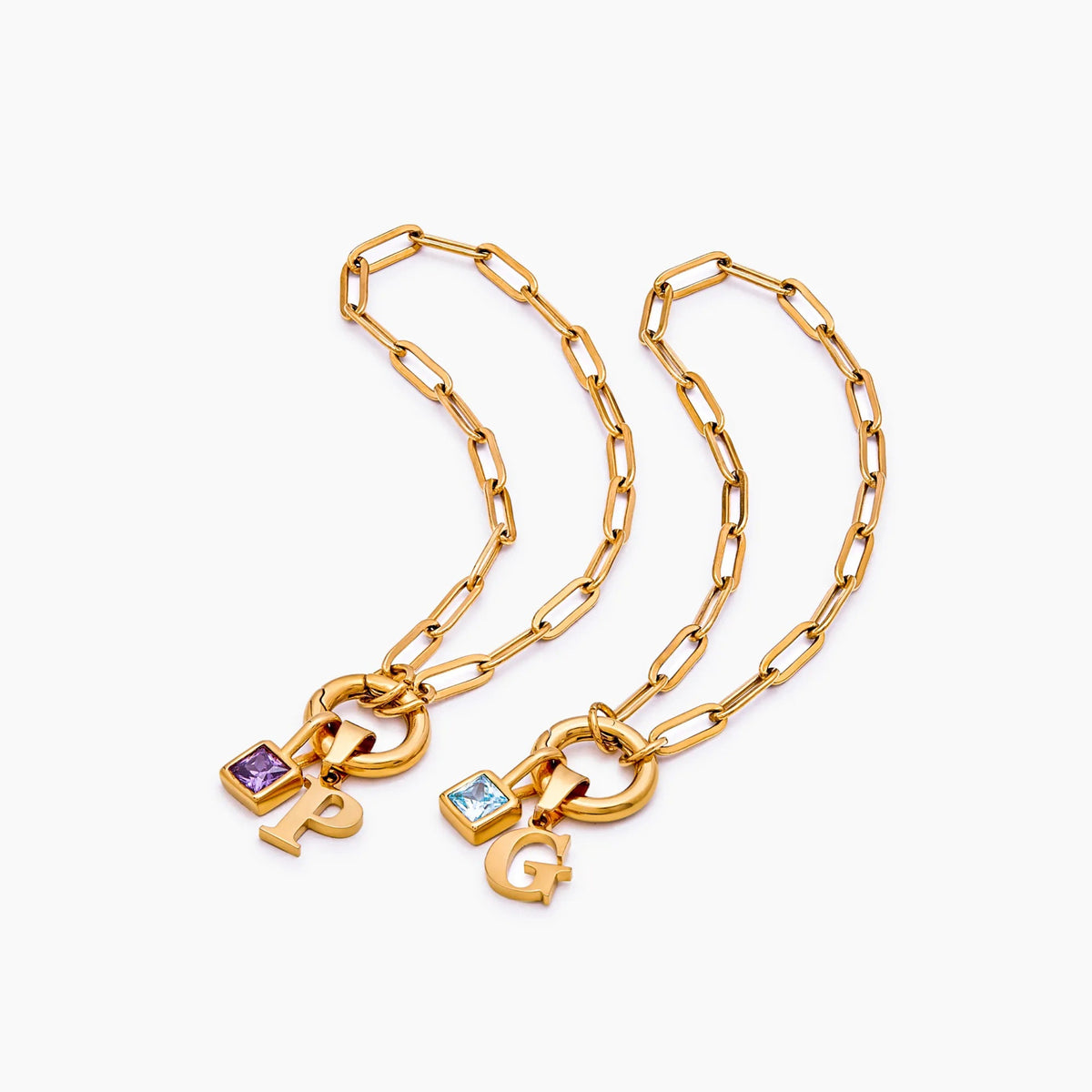 Women's gold-plated link bracelet, 18k gold-plated stainless steel